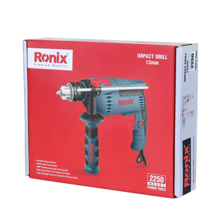 دریل برقی چکشی 13میلیمتری 850وات-آچاری رونیکس 2250